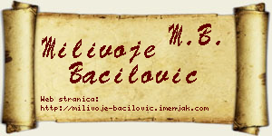 Milivoje Bačilović vizit kartica